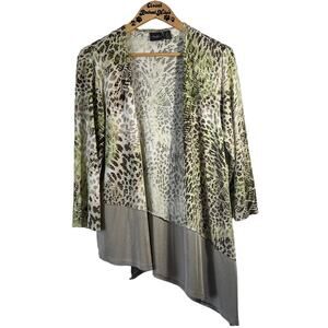 Punk Luxe Y2k Noir Chicos Traveler Animal Waterfall Cardigan Asymmetric Xlarge